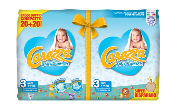 Carezza Pannolini Baby Comfort (4-9 Kg) - 4x40pz = 160 pannolini