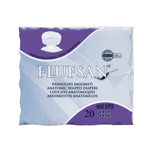 FLUFSAN Pannolini Sagomati Maxi Super (Massimo Assorbimento) - 4x20pz = 80 pannolini