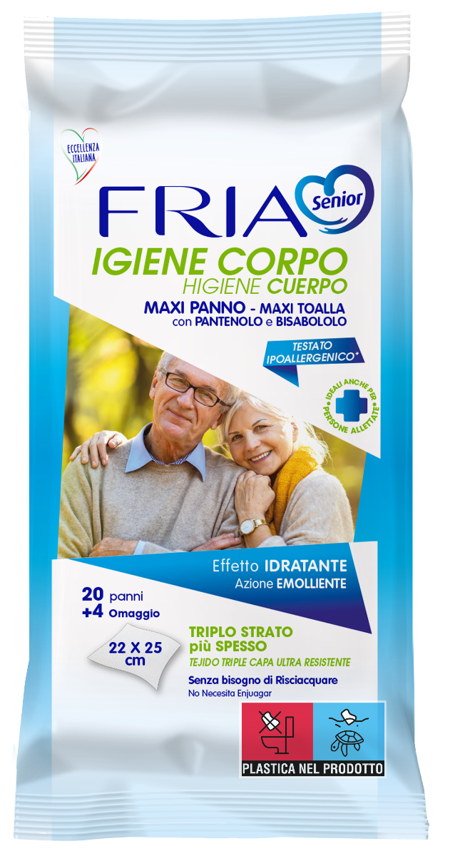 FRIA Senior Igiene Corpo - Salviette umide delicate, 6x24pz