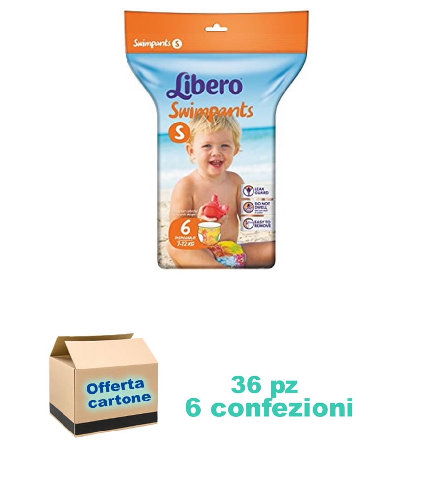 Libero Swimpants Mare Piscina Small (7-12 Kg) - 6x6pz = 36 pannolini - immagine 2