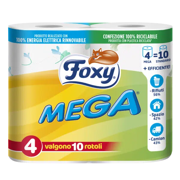 Foxy Mega Carta Igienica 2 Veli - 10x4pz = 40 Maxi Rotoli