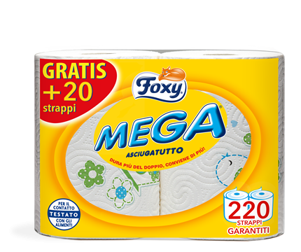 Foxy Foxy Mega carta cucina 2 maxi rotoli 2 veli decorati