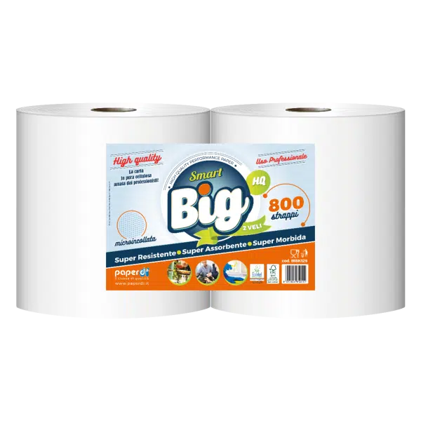 Paperdì Smart Big Bobina 2 veli (800 strappi) - 2 Rotoli