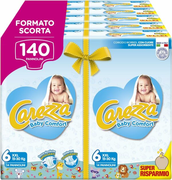 Carezza Pannolini Baby Comfort (16-30 Kg) - 5x28pz = 140 pannolini