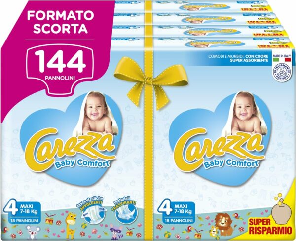 Carezza Pannolini Baby Comfort (7-18 Kg) - 4x36pz = 144 pannolini