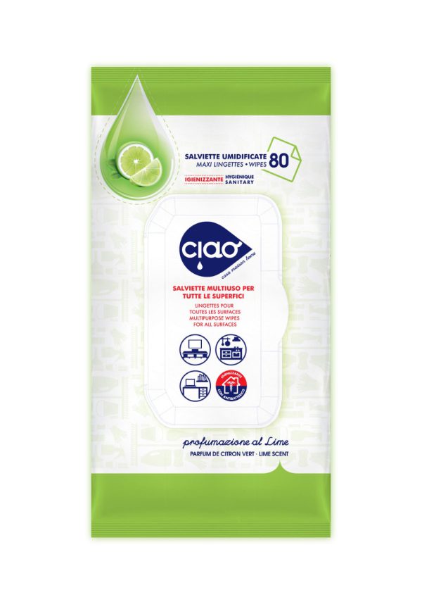 Ciao Casa Salviette Multiuso per tutte le Superfici - 4x80pz = 320 salviette umide