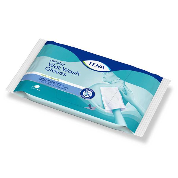 TENA Wet Wash Gloves - 8pz