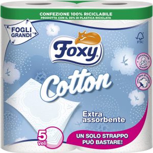 Foxy Carta Igienica Mega 2 Veli Decorata 6 Confezioni da 4 Maxi Rotoli  Ciascuno