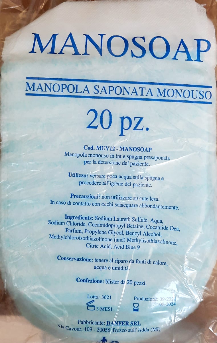 Manopola non Saponata Monouso 20 pezzi - Minsan 930504776 di FARMACARE SRL