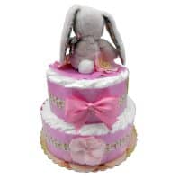 Torta Pannolini 2 Piani Pink Bunny - immagine 2