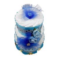 Torta Pannolini 3 Piani Azzurra - immagine 3