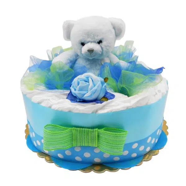 Torta Pannolini 1 Piano Blue Bear