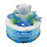 torta pannolini blue bear retro