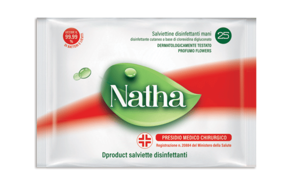 Natha Salviette Umide Disinfettanti per le Mani PMC , 12x25pz = 300 salviette