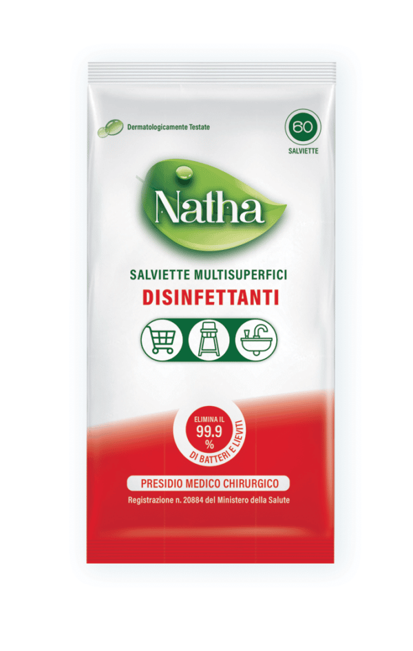 Natha Salviette umide Disinfettanti PMC per tutte le Superfici - 6x60pz = 360 salviette