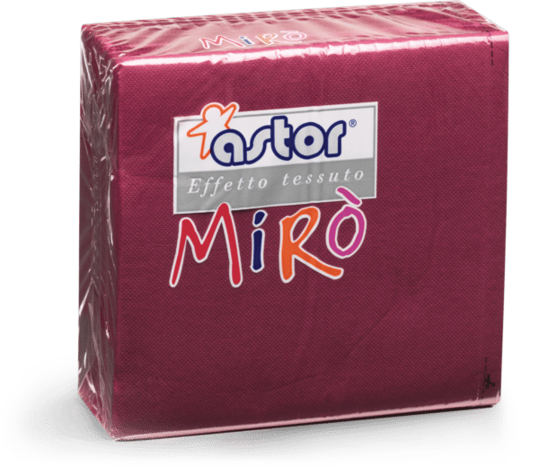 MIRO' Tovaglioli 38x38 2 veli Microgoffrati Bordeaux 40 pz.