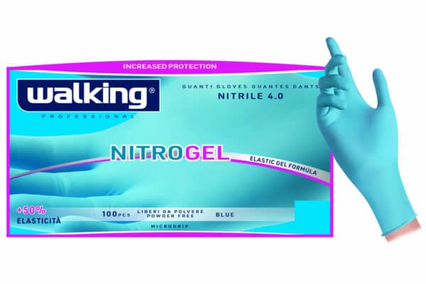 Walking Guanti in Nitrile Nitrogel Azzurri (Large) - 100 pz.