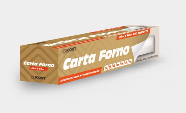 ICONT Carta da Forno per Alimenti in rotolo 40 cm. x 50 mt.