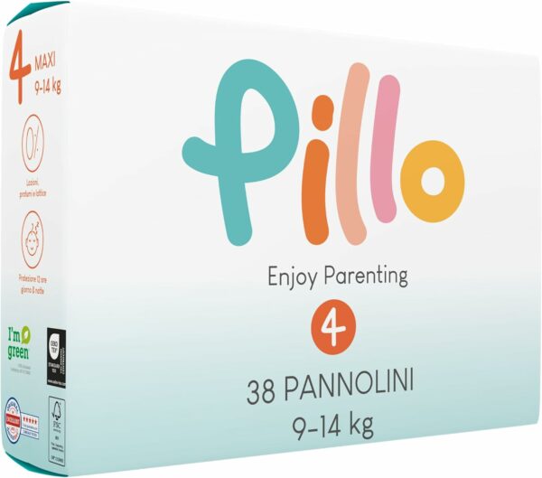 PILLO Pannolini ENJOY Taglia MAXI 9-18 KG. 38 pz. ( 4x38 = 152 Pannolini)