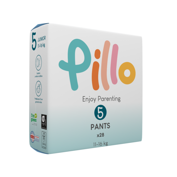 PILLO Pannolini ENJOY Pants Taglia Junior 11-16 Kg. 28 Pz. ( 4x28 = 112 Pannolini )