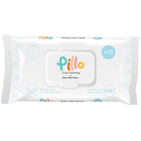 PILLO Salviette Umide Bimbo con Aloe Vera Bio 72 pz. con apertura Pop-Up ( 20 conf. x cartone )