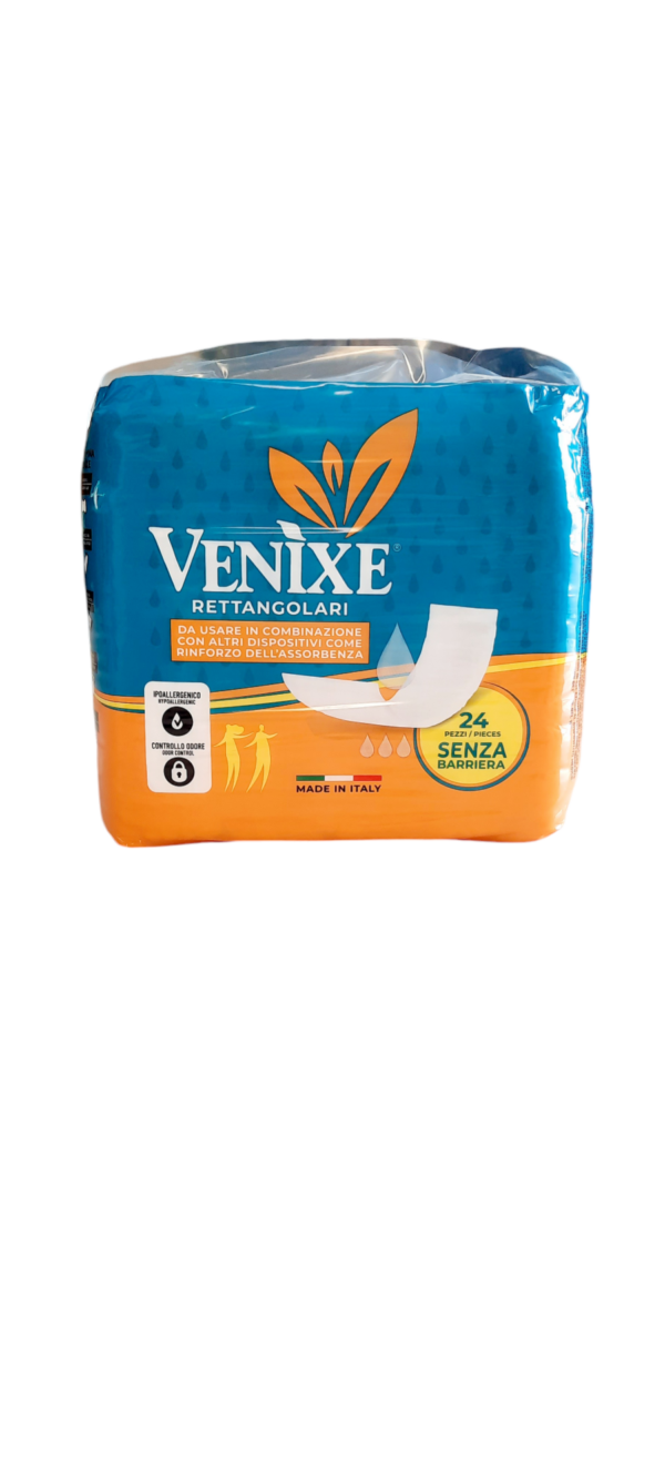 VENIXE Pannolini Rettangolari Senza Barriera 24 pz. ( Cartone da 8 conf. x 24 pz. = Totale 192 Pannolini )