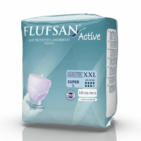 FLUFSAN Pannolone Pants Active SUPER XXL 10 pz. ( 8 conf. x 10 pz. = Totale 80 Pants ) TAGLIE FORTI