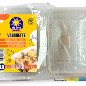 Vaschette Gastronomia PET con Coperchio 500 ml. 10pz. - (5conf.x10= Totale 50 Vaschette)