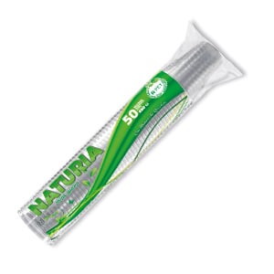 ARISTEA Bicchieri R-PET 250cc. 50pz. ( Cartone da 20 conf. da 50pz. = Totale 1.000 Bicchieri)