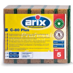 ARIX Spugna Abrasiva con Antibatterico C-80 PLUS PROFESSIONALE 5pz.
